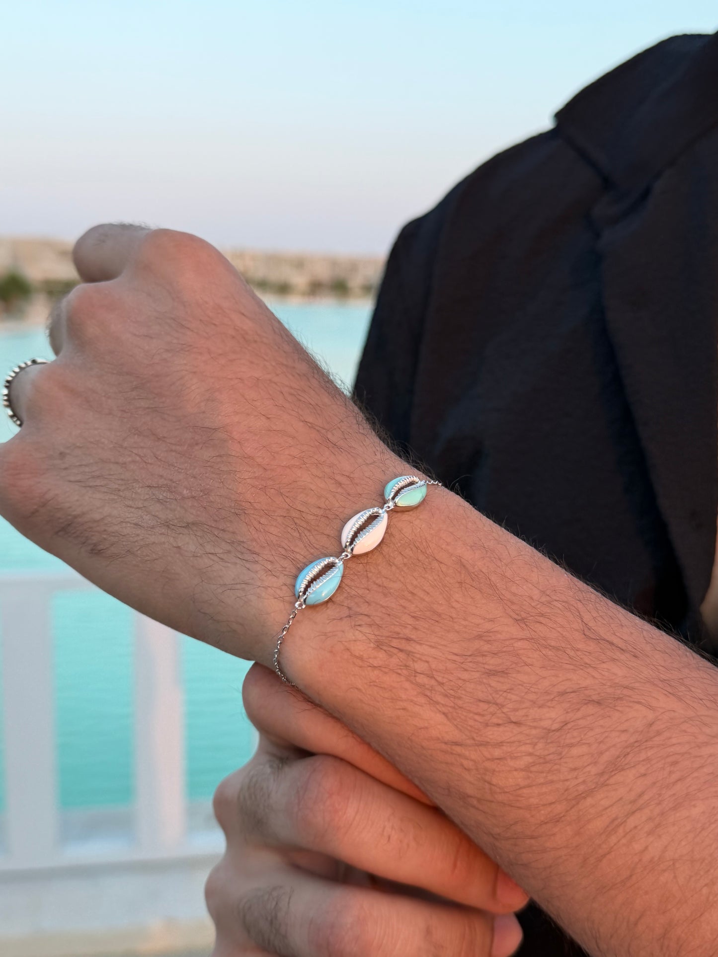 All Silver Shell Bracelet in Sterling Silver925s
