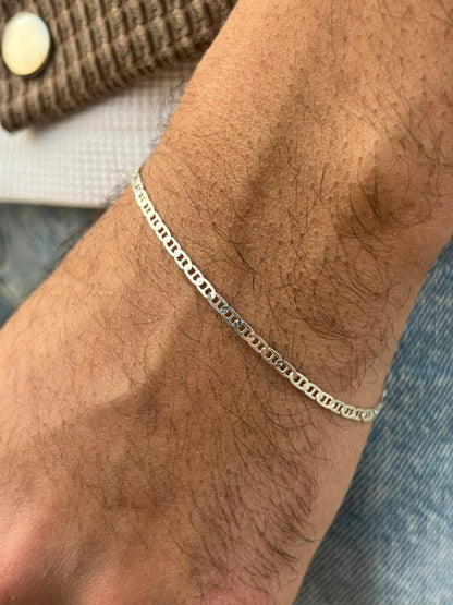 Slim Ain Horus Bracelet for Men's Sterling Silver 925s 20Cm