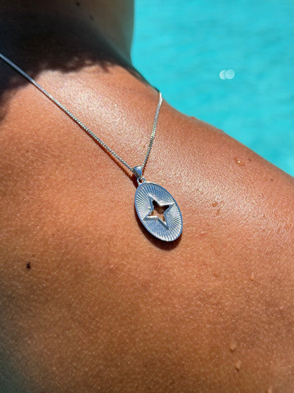 Big Stellar Seal Necklace in Sterling Silver 925s