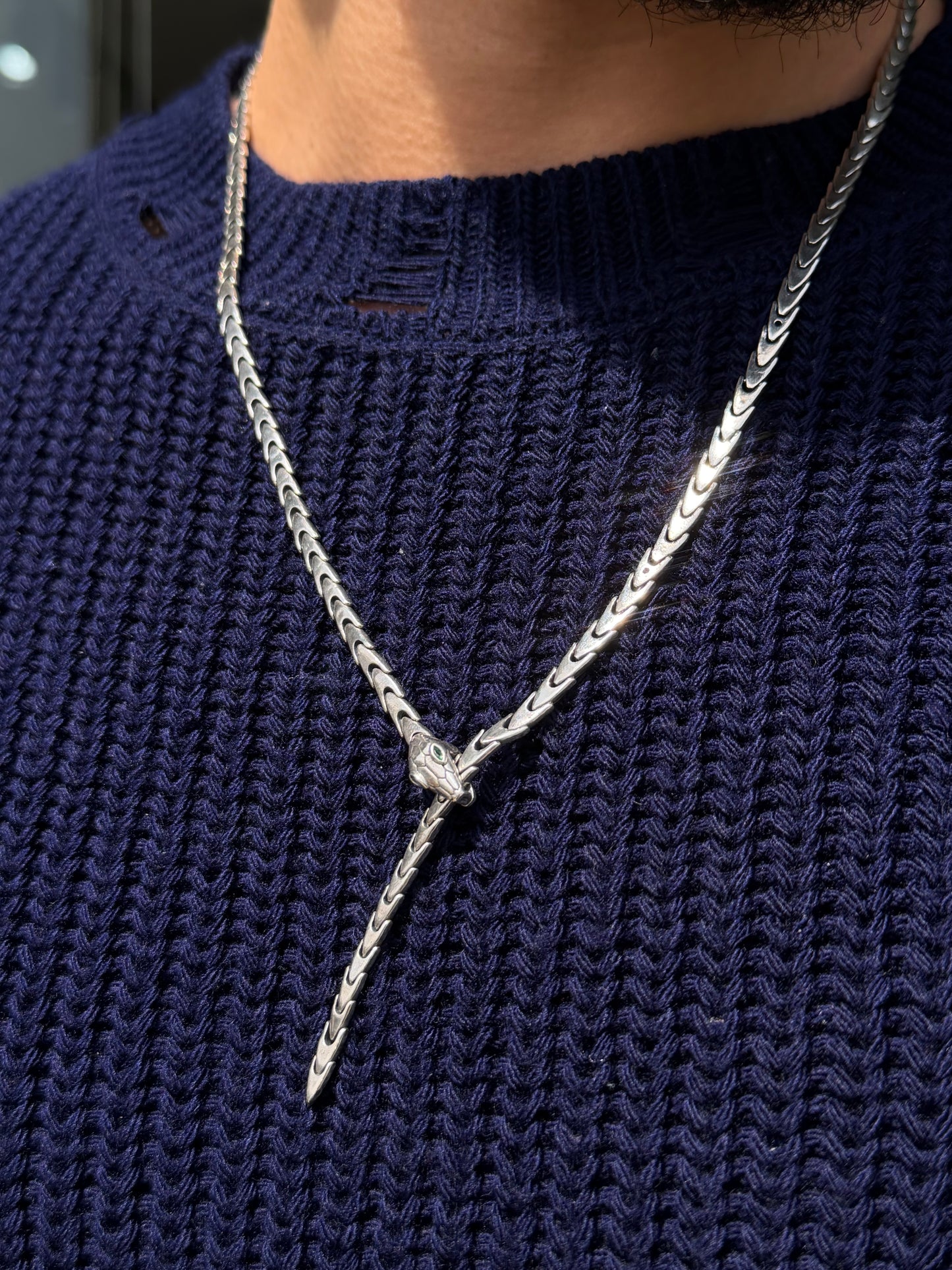 Exclusive ⭕️ Snake-themed chain for Men's Sterling Silver 925s