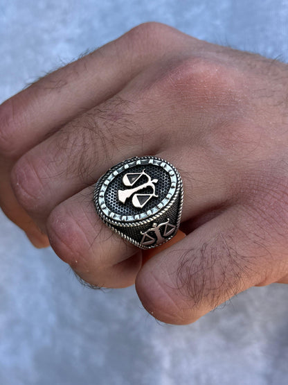 Scale Justice Ring -for Men's Sterling Silver 925s