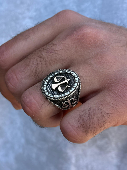 Scale Justice Ring -for Men's Sterling Silver 925s