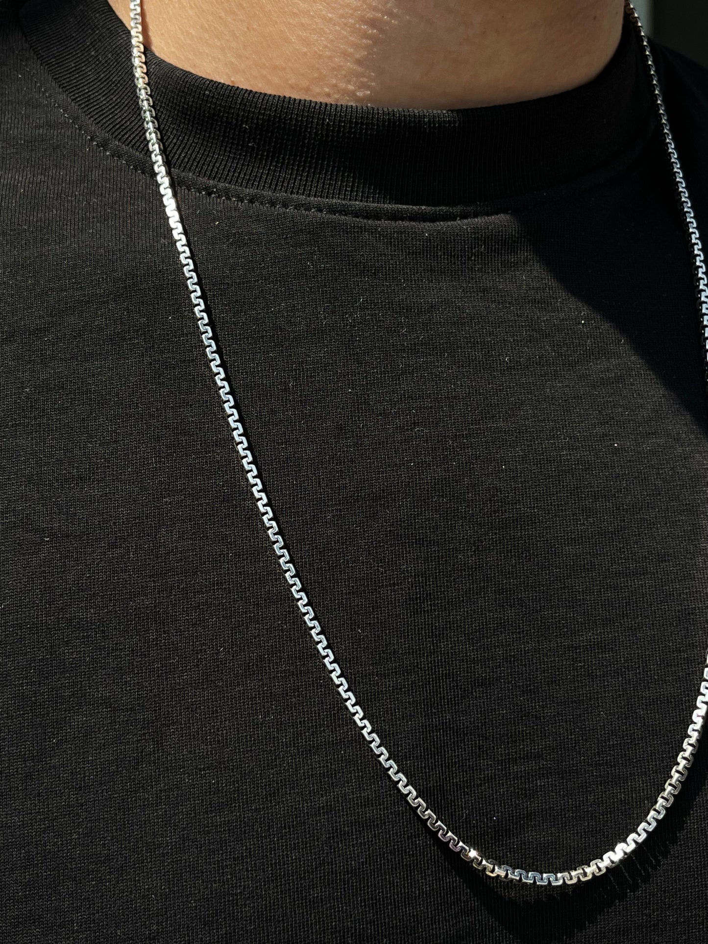 Cubic Zigzag Necklace For Men Sterling Silver 925-65cm