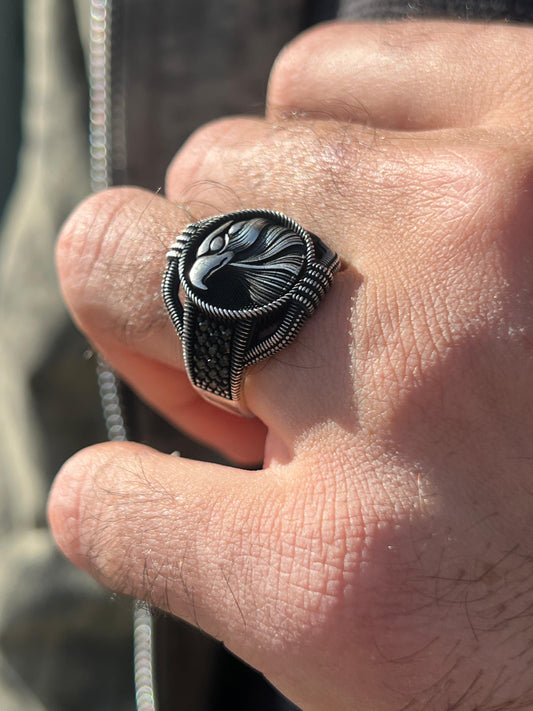 Oxized Eagle Ring -Sterling Silver 925s