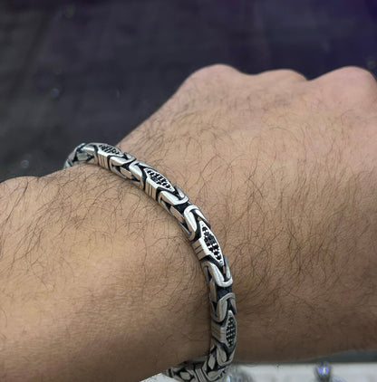 Massive zirconia King Bracelet for Men Sterling Silver 925s,