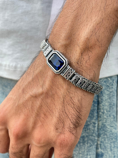Stormy Navy Bracelet for Men's Sterling Silver 925s-21cm