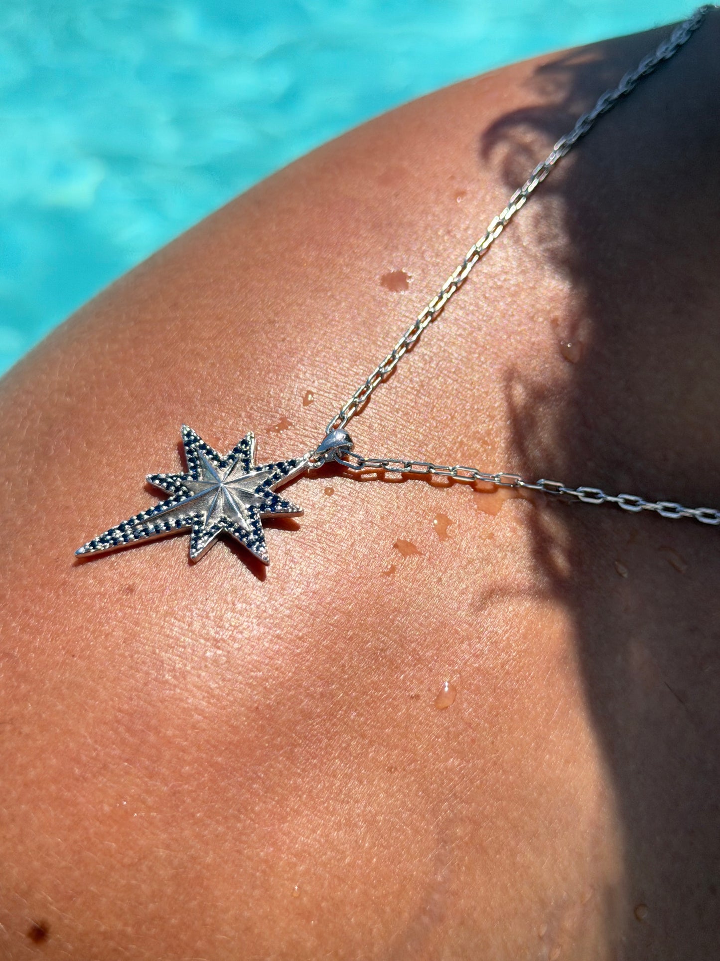 Vega North Star Necklace in Sterling Silver 925s