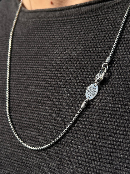 Box Necklace For Men Sterling Silver925-(63cm-2mm)