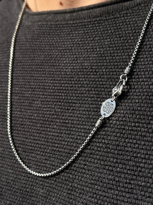 Box Necklace For Men Sterling Silver925-(63cm-2mm)