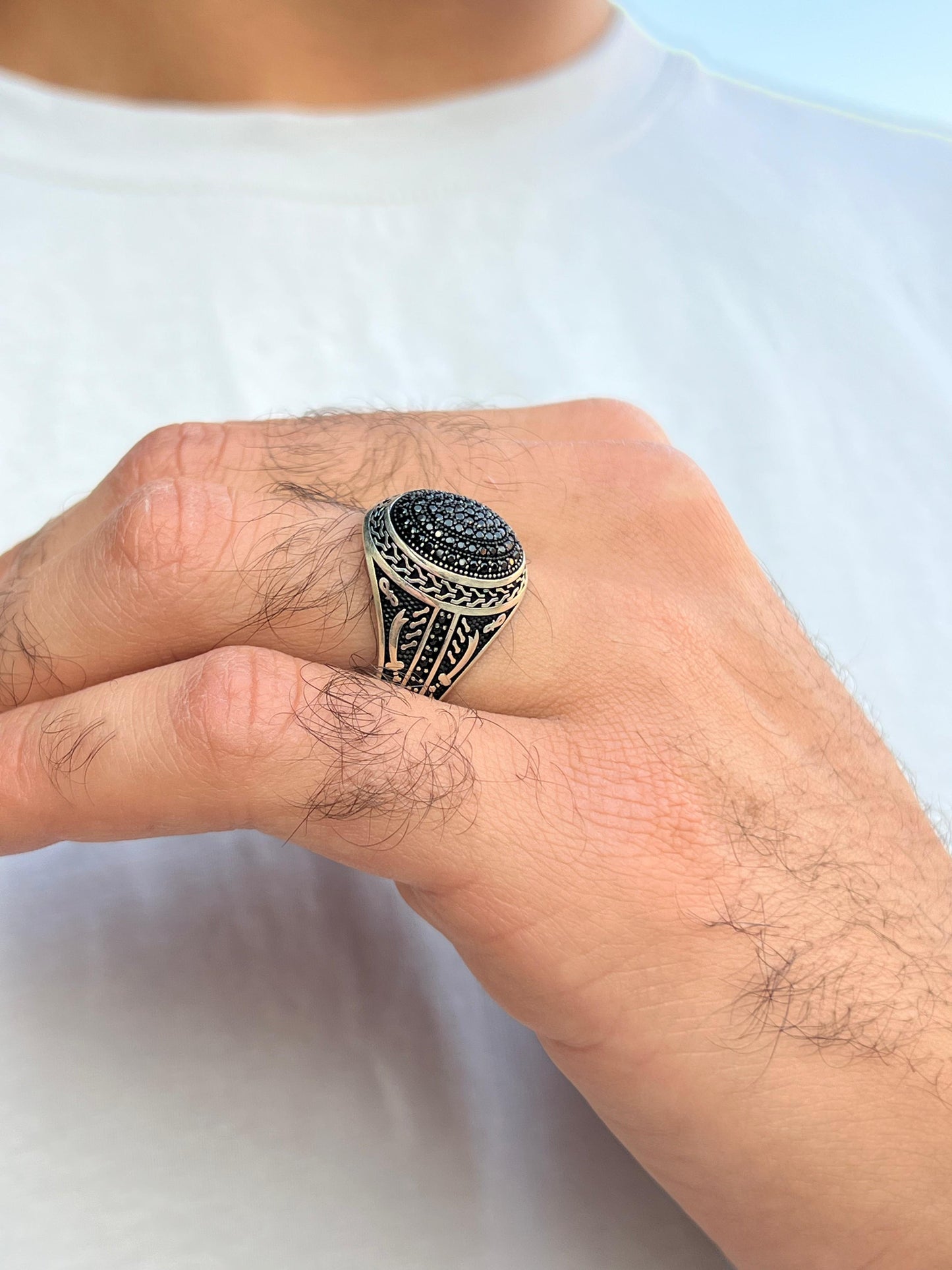 Black Micro Zirconia Ring-Sterling Silver 925s