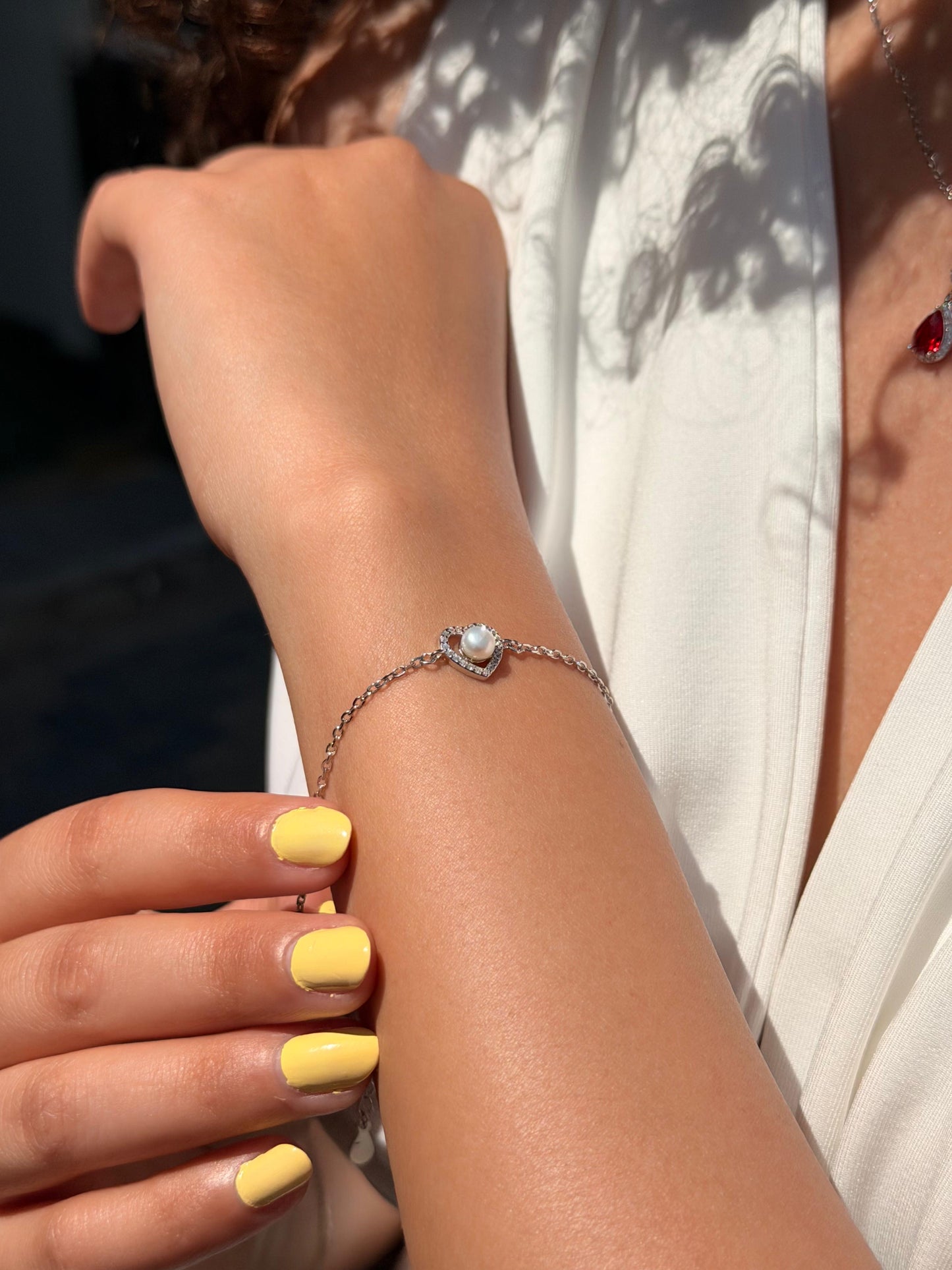 Love Pearl Bracelet -in Sterling Silver -925