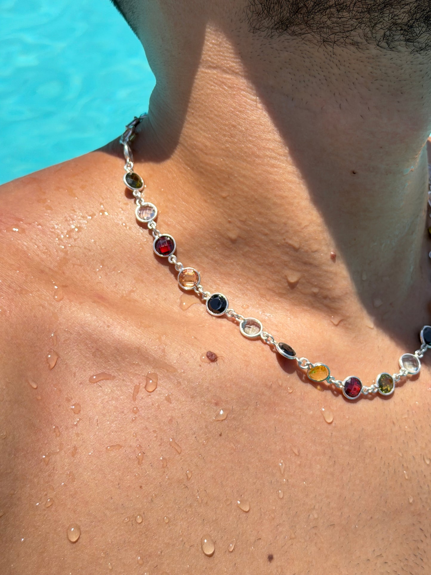 Multi ZIRCONIA Chain in Sterling Silver 925s