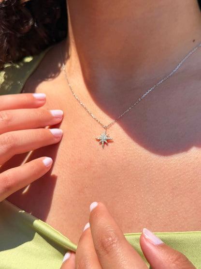 Starburst Necklace in Sterling Silver 925s