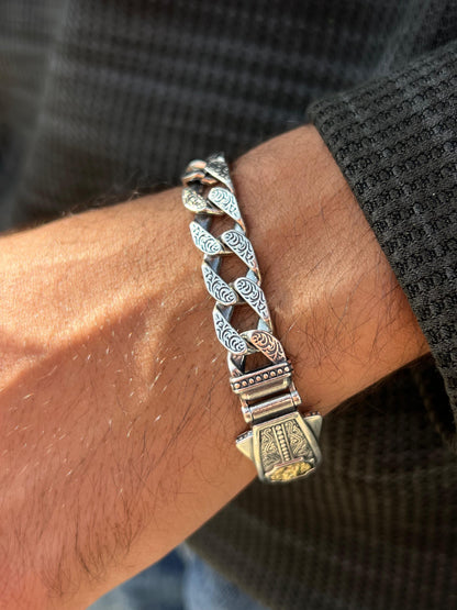 Lion Dominus Bracelet Sterling Silver 925s-(20cm-12mm)