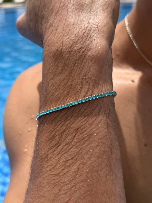 AQUA Tennis Bracelet Sterling Silver 925s