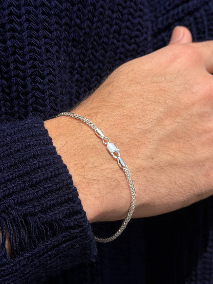Blocked Franco Bracelet for Men's Sterling Silver 925s(20cm-3mm)