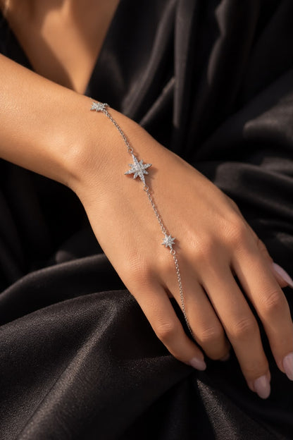 Three Northstar Bracelet -in Sterling Silver -925