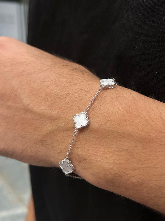 White Medium Slim، Men’s 5 Van Cleef & Arpels  Bracelet in Italian Silver S925
