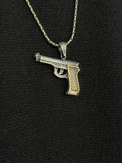 Gun Pendant – S925 Silver-3cm