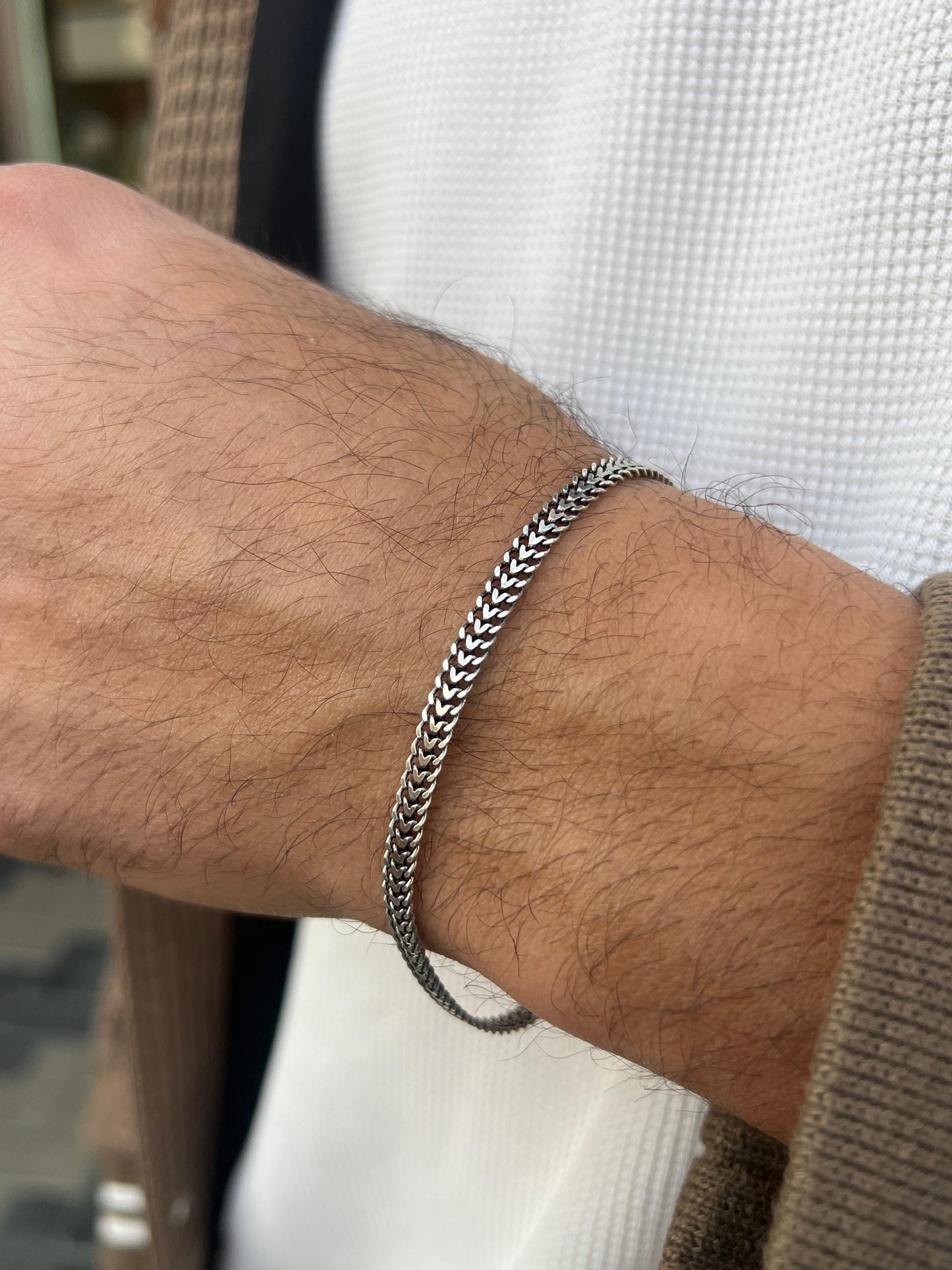 DRAGON BONE-S925 Sterling Silver Bracelet 5mm