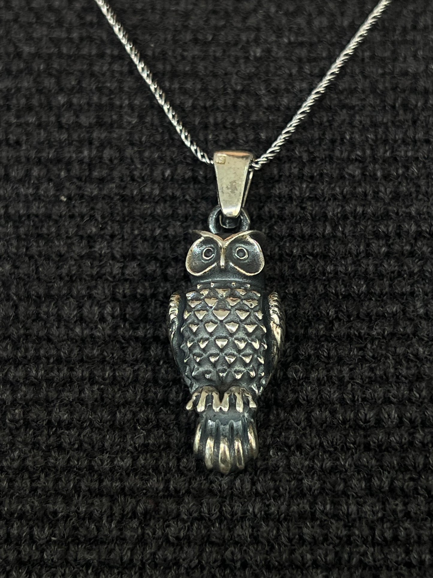 Owl Pendant – S925 Silver-3.5cm