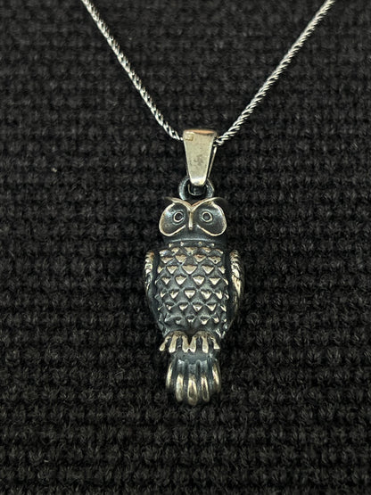 Owl Pendant – S925 Silver-3.5cm