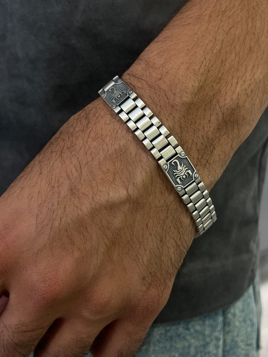 Scorpion Link chain Bracelet for Men's Sterling Silver 925s-21.5cm