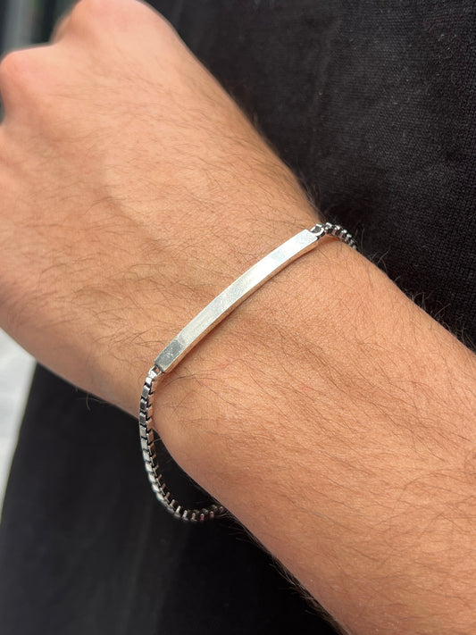 Blank box bracelet for men silver 925s