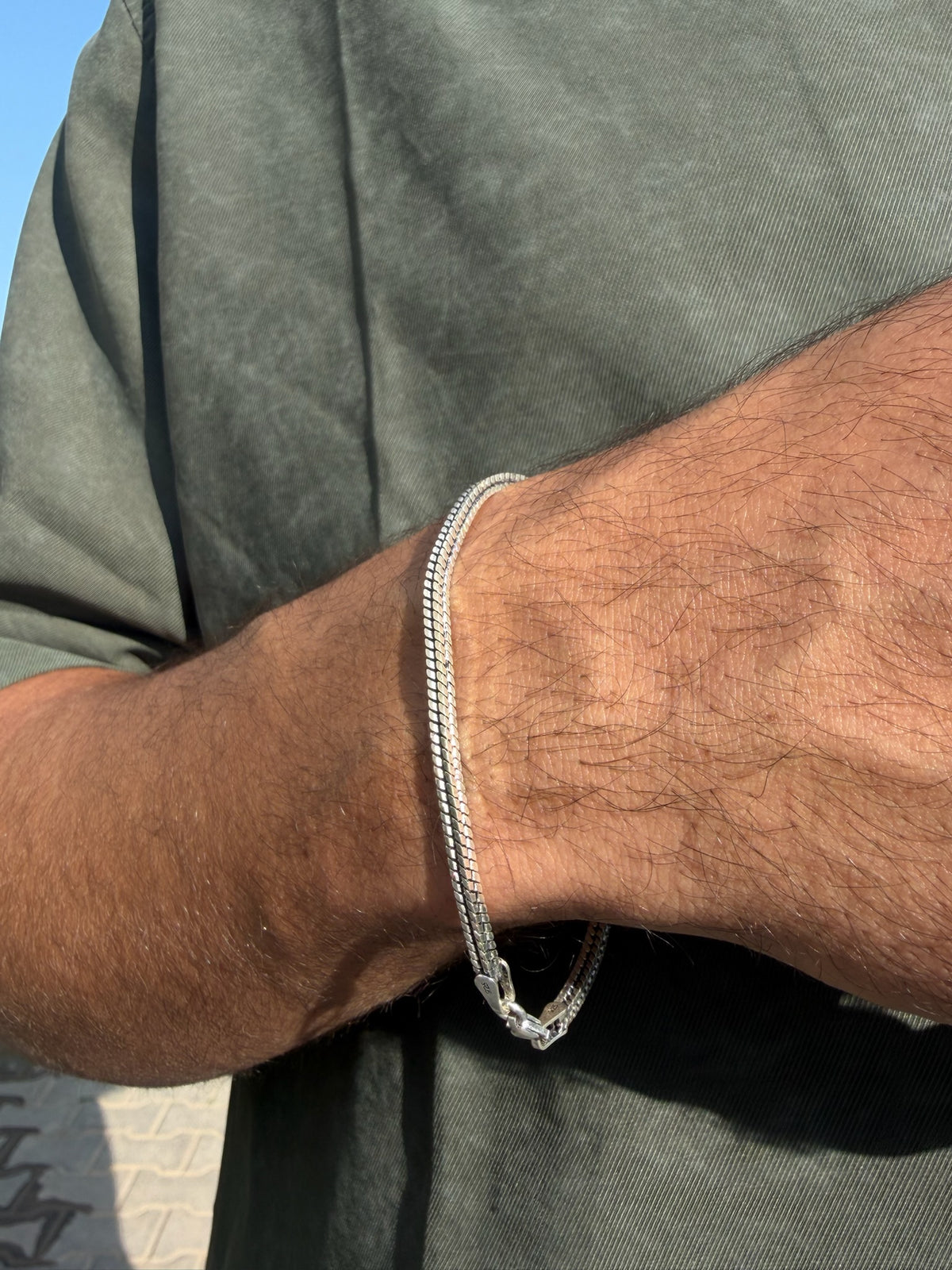 Thick Costie Bracelet for Men's Sterling Silver 925s -2.5mm-