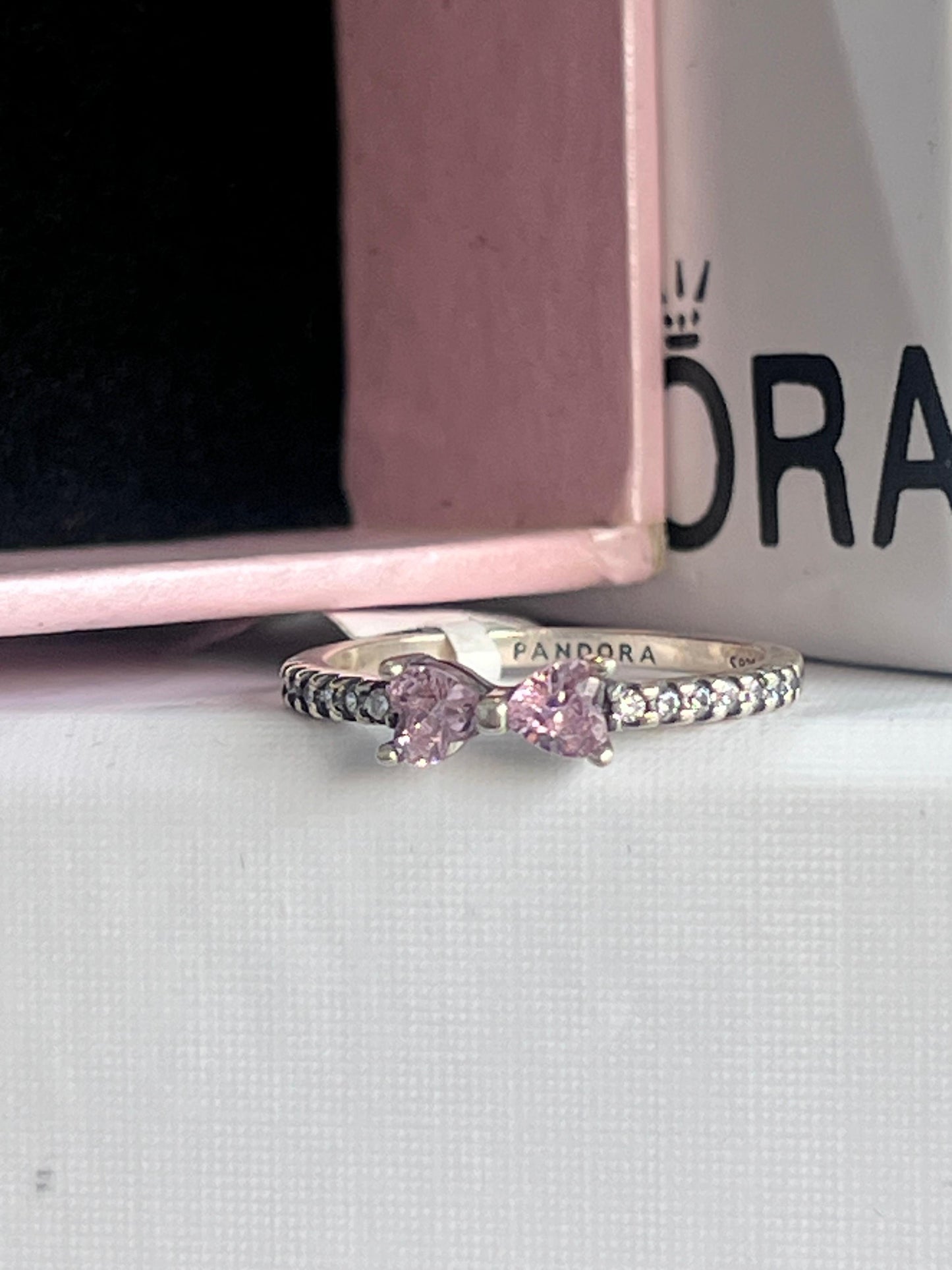 Women's Sparkling Pink Bow Ring