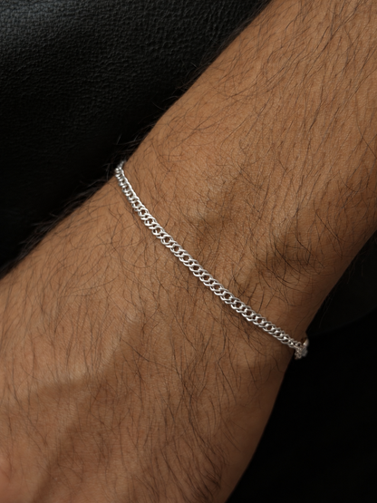 Double Twisted Grommet Bracelet for Men's Sterling Silver 925s -3mm-