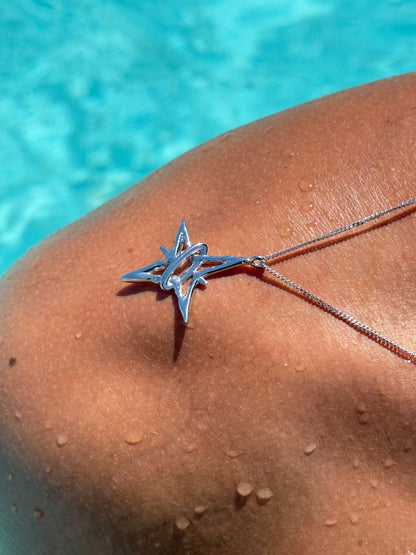 Big Stellar star Necklace in Sterling Silver 925s