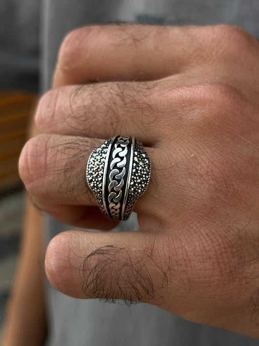 Flow Ring -for Men's Sterling Silver 925s