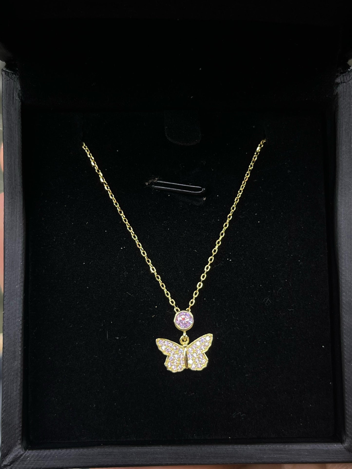 Butterfly Necklace -sterling Silver-925s-Gold plated