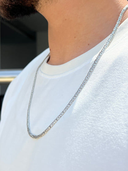 Flat King  Necklace For Men Sterling Silver - 925