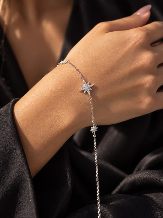 Three Northstar Bracelet -in Sterling Silver -925