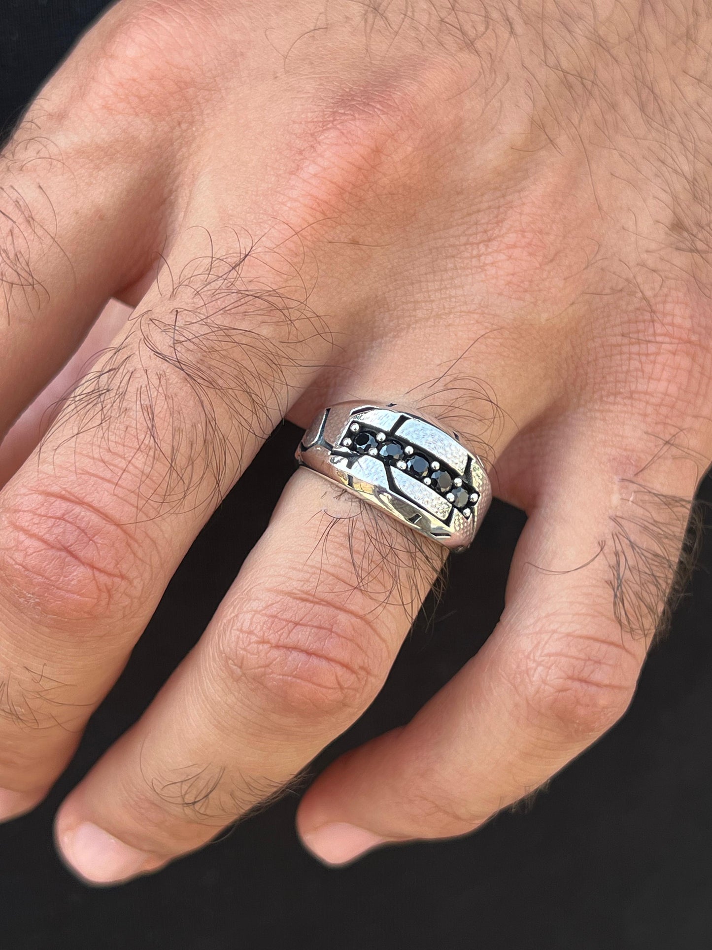 Scar zirconia Ring -for Men's Sterling Silver 925s