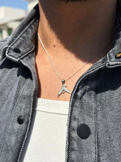 Micro Uzi Necklaces for Men's Sterling Silver 925s