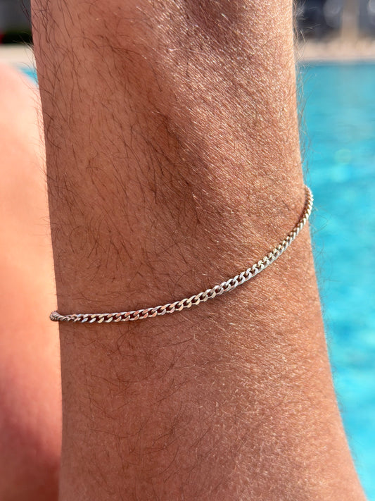 Thin Grommet Vermeil-S925 Sterling Silver Bracelet for men