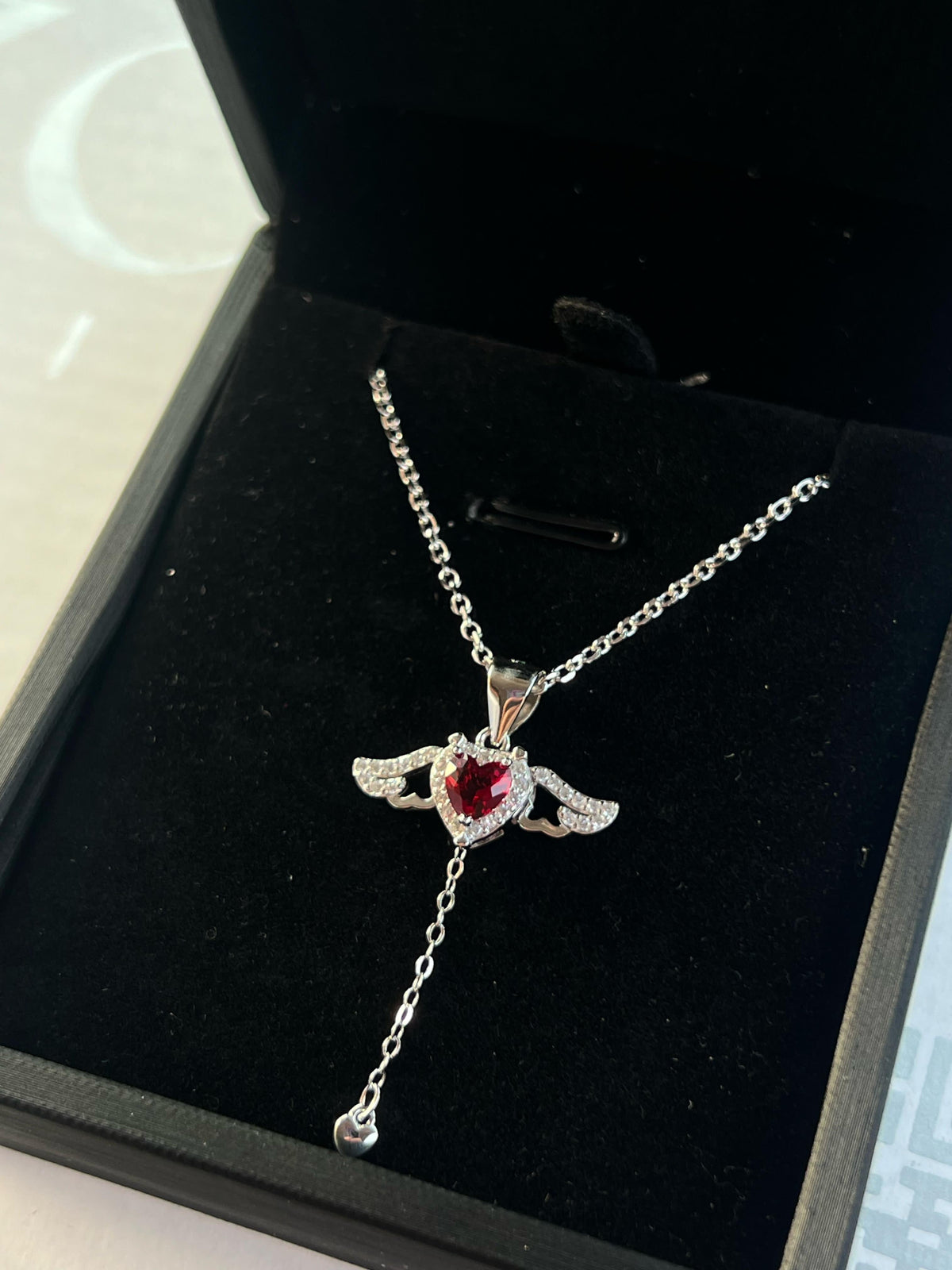 Winged heart Necklace -sterling Silver-925s