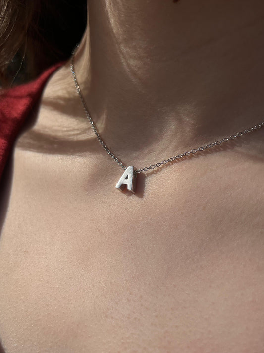 Letters pendant Necklace in Sterling Silver 925s