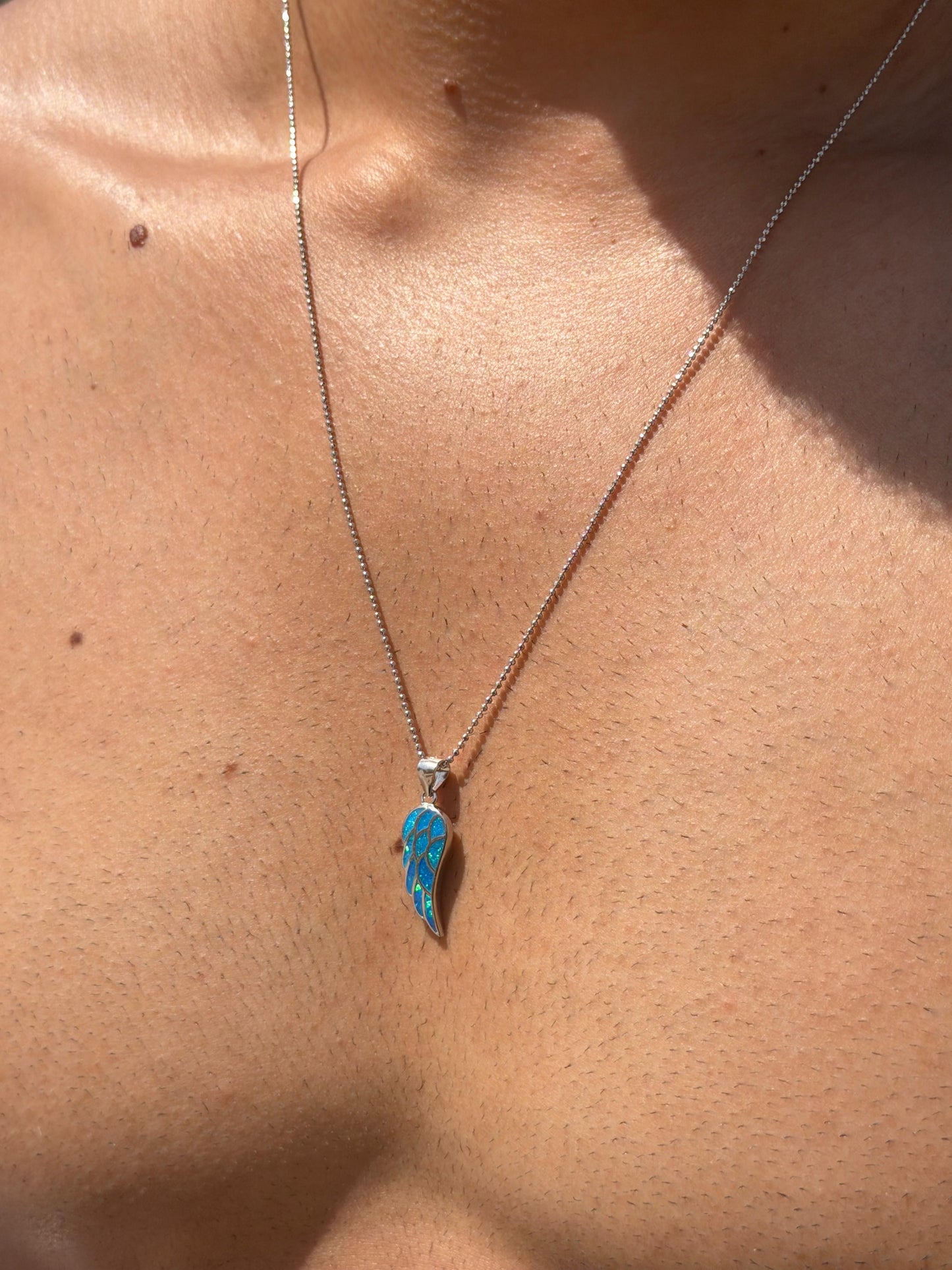 Wing Opal Necklace in Sterling Silver 925s