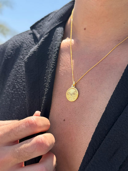 Wave Off Necklace in Sterling Silver 925s-Fine Gold Plated