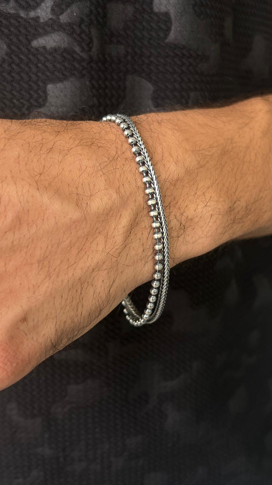Double Bracelet for Men's Sterling Silver 925s