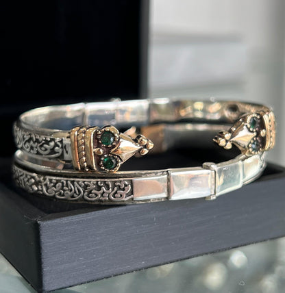 Handcrafted Arabic Cuff Bangle — Sterling Silver