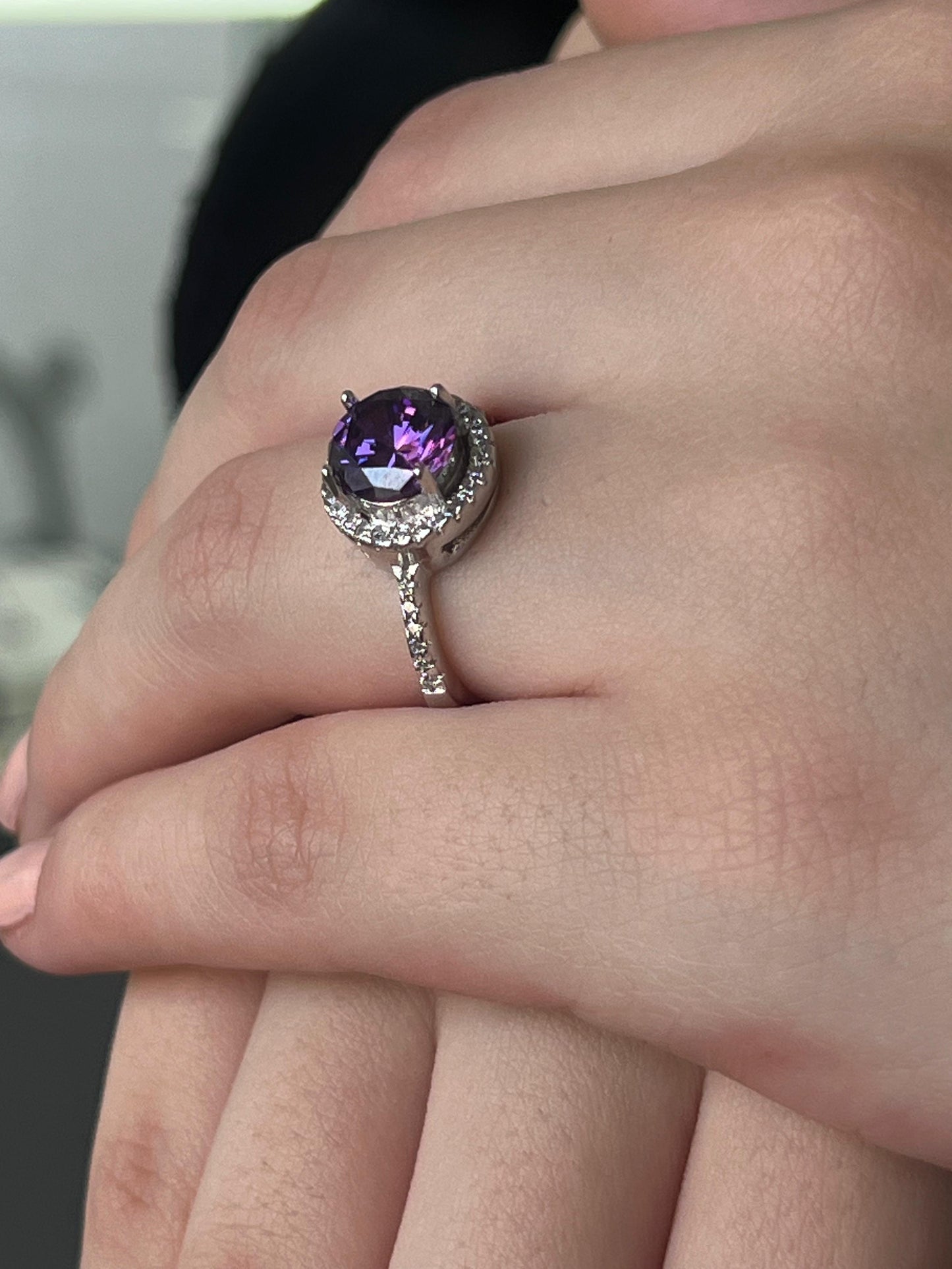 Purple Ring - pure Silver 925s -size:6
