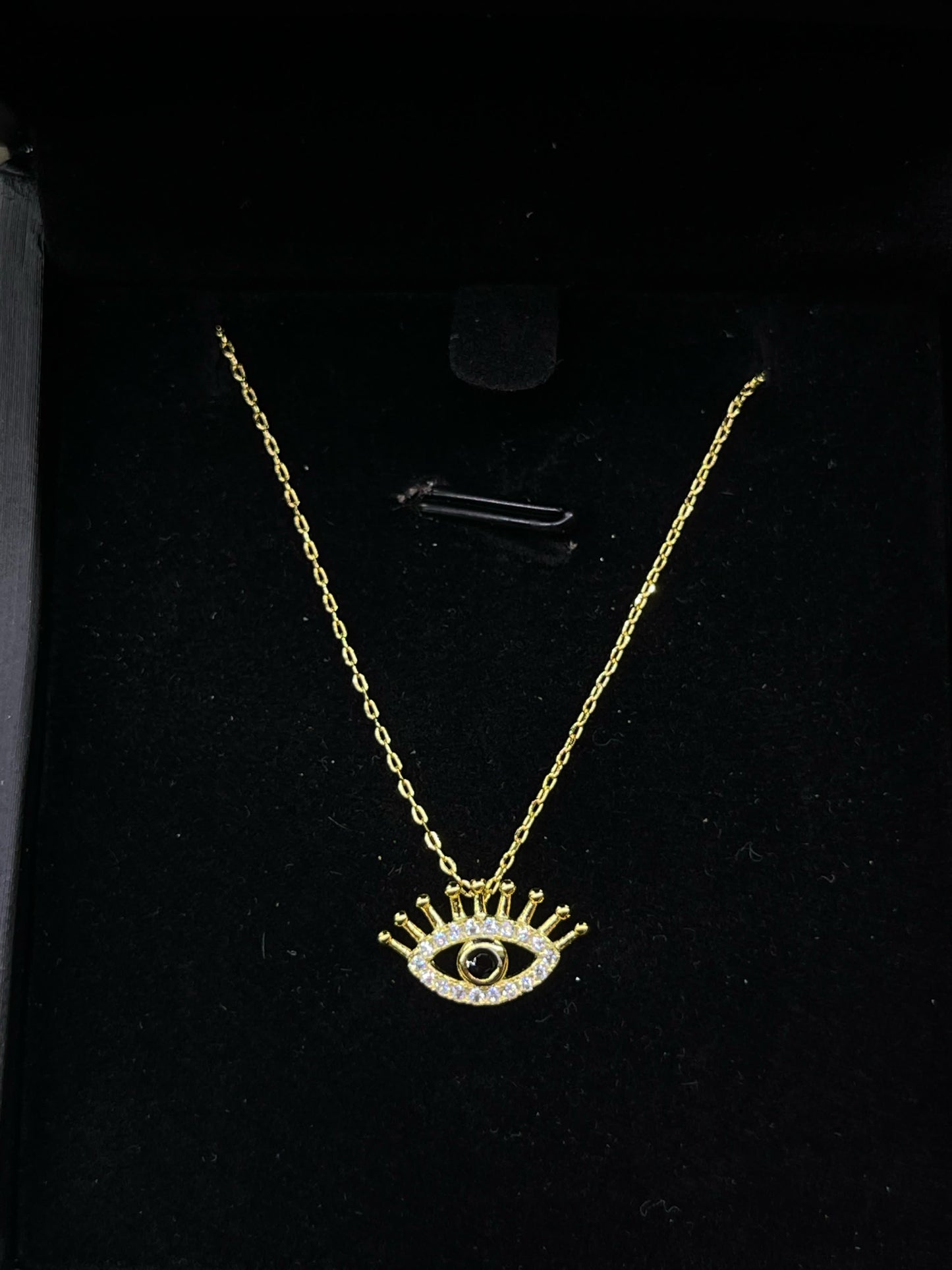 Evil eye Necklace -sterling Silver-925s-Gold plated