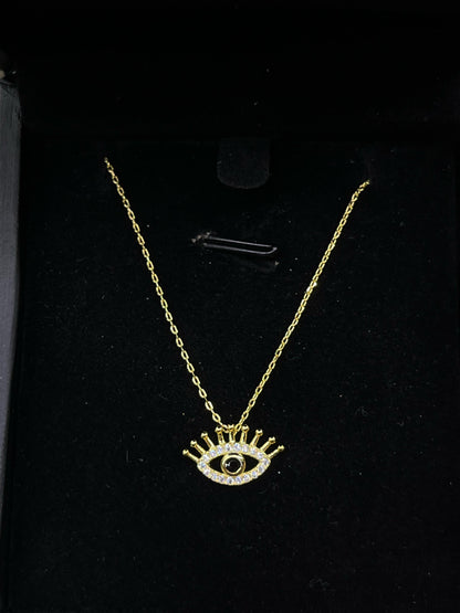 Evil eye Necklace -sterling Silver-925s-Gold plated