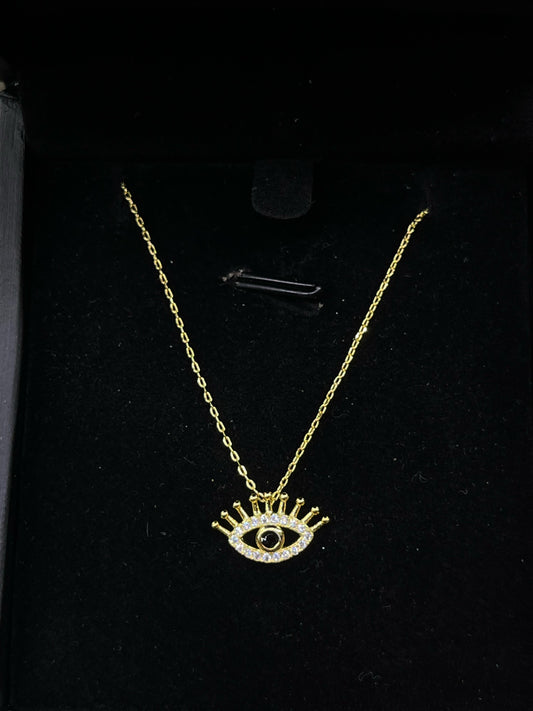 Evil eye Necklace -sterling Silver-925s-Gold plated