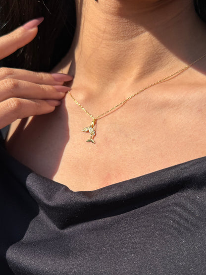 Fine Gold plated Mermaid Necklace-in Sterling Silver -925